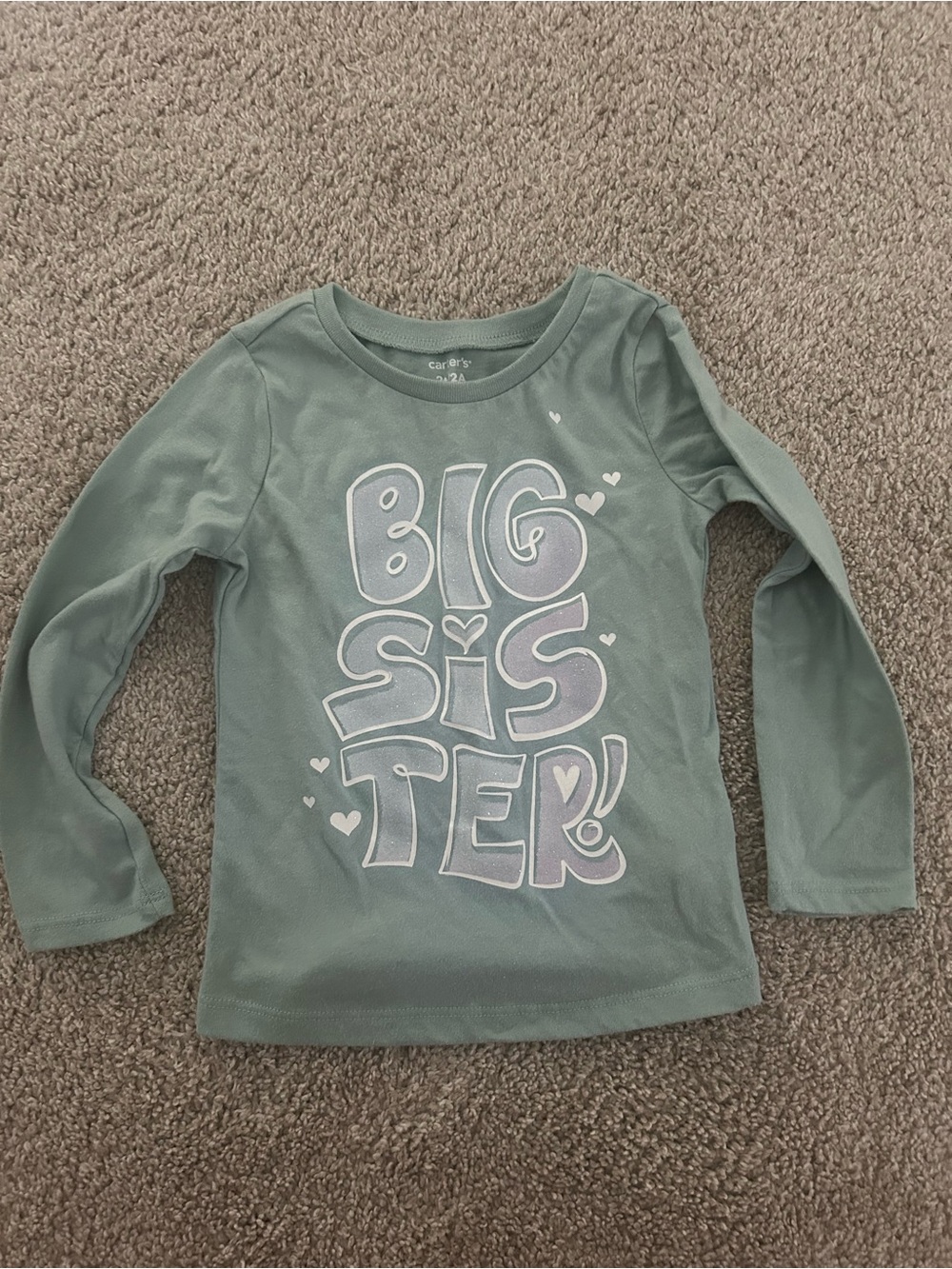 Carters 2T Big Sister Longsleeve Top NWOT